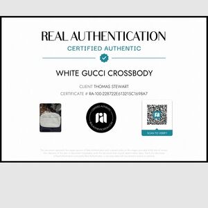Authenticated Gucci Off-White Embossed Crossbody Bag